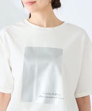 K2KGD38035 a.v.v(アー・ヴェ・ヴェ) 【新色追加】裾ドロストロゴTシャツ ホワイト