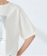 K2KGD38035 a.v.v(アー・ヴェ・ヴェ) 【新色追加】裾ドロストロゴTシャツ ホワイト
