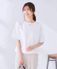 K2KGD38035 a.v.v(アー・ヴェ・ヴェ) 【新色追加】裾ドロストロゴTシャツ ホワイト