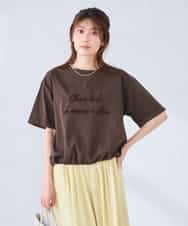 K2KGD38035 a.v.v(アー・ヴェ・ヴェ) 【新色追加】裾ドロストロゴTシャツ ホワイト