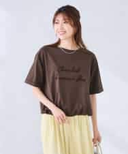 K2KGD38035 a.v.v(アー・ヴェ・ヴェ) 【新色追加】裾ドロストロゴTシャツ ホワイト
