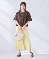 K2KGD38035 a.v.v(アー・ヴェ・ヴェ) 【新色追加】裾ドロストロゴTシャツ ホワイト