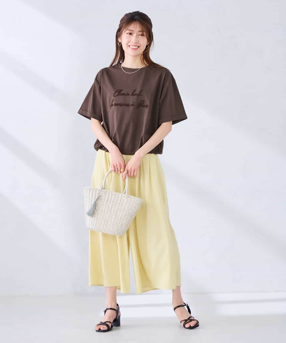 K2KGD38035 a.v.v(アー・ヴェ・ヴェ) 【新色追加】裾ドロストロゴTシャツ ホワイト