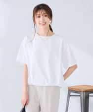 K2KGD38035 a.v.v(アー・ヴェ・ヴェ) 【新色追加】裾ドロストロゴTシャツ ホワイト