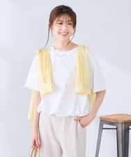 K2KGD38035 a.v.v(アー・ヴェ・ヴェ) 【新色追加】裾ドロストロゴTシャツ ホワイト