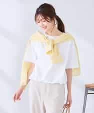 K2KGD38035 a.v.v(アー・ヴェ・ヴェ) 【新色追加】裾ドロストロゴTシャツ ホワイト