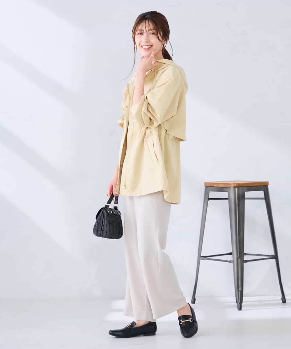 K2KGD38035 a.v.v(アー・ヴェ・ヴェ) 【新色追加】裾ドロストロゴTシャツ ホワイト