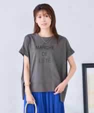 K2KGD39035 a.v.v(アー・ヴェ・ヴェ) ゆるプリントTシャツ ダークグレー（ロゴ）