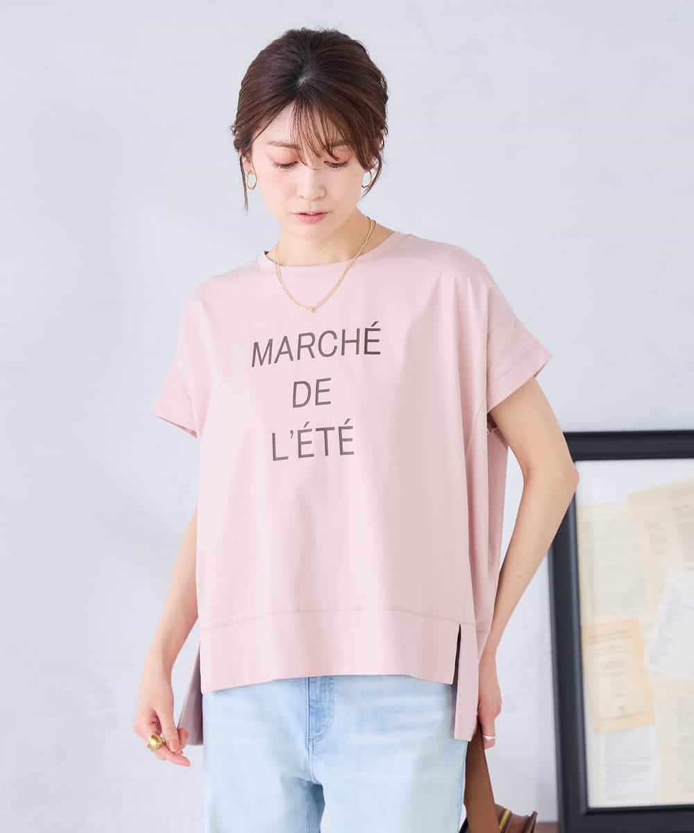 K2KGD39035 a.v.v(アー・ヴェ・ヴェ) ゆるプリントTシャツ ダークグレー（ロゴ）