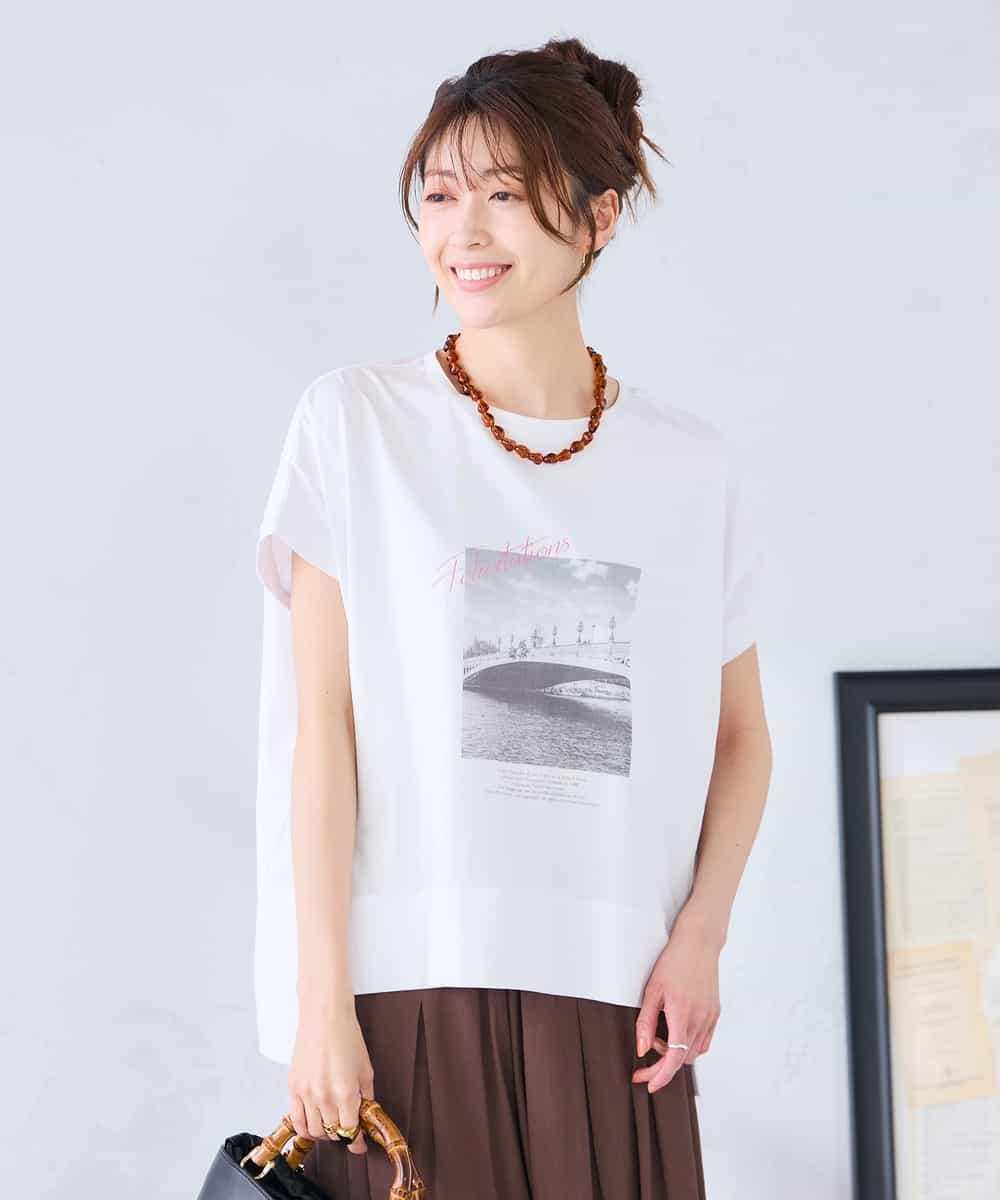 K2KGD39035 a.v.v(アー・ヴェ・ヴェ) ゆるプリントTシャツ ダークグレー（ロゴ）