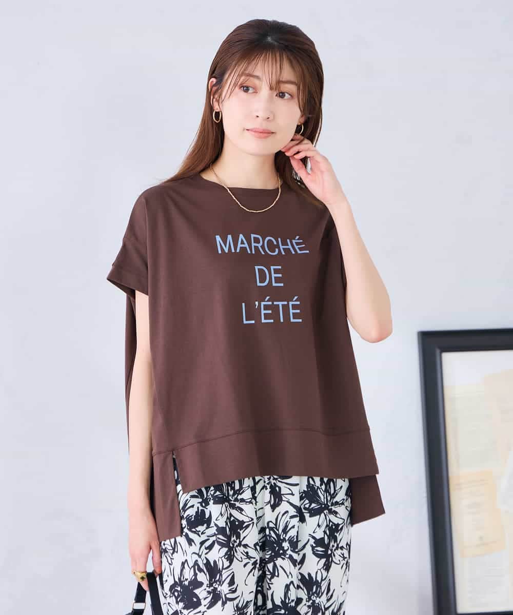 K2KGD39035 a.v.v(アー・ヴェ・ヴェ) ゆるプリントTシャツ ダークグレー（ロゴ）