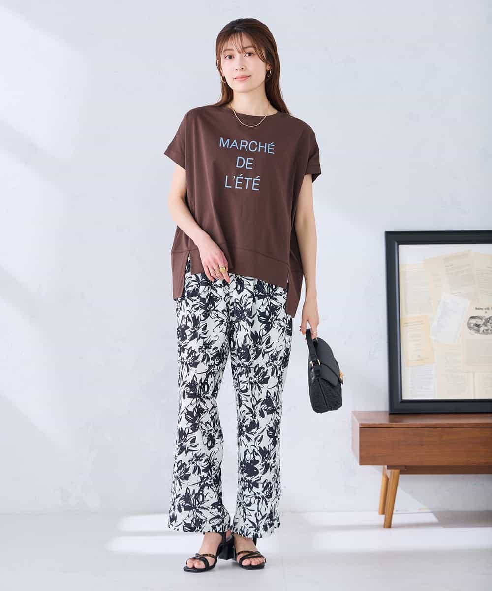 K2KGD39035 a.v.v(アー・ヴェ・ヴェ) ゆるプリントTシャツ ダークグレー（ロゴ）