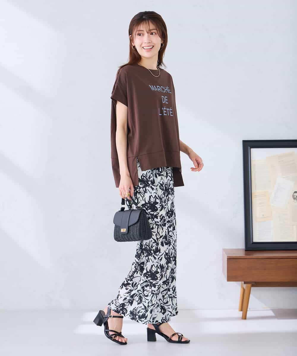 K2KGD39035 a.v.v(アー・ヴェ・ヴェ) ゆるプリントTシャツ ダークグレー（ロゴ）