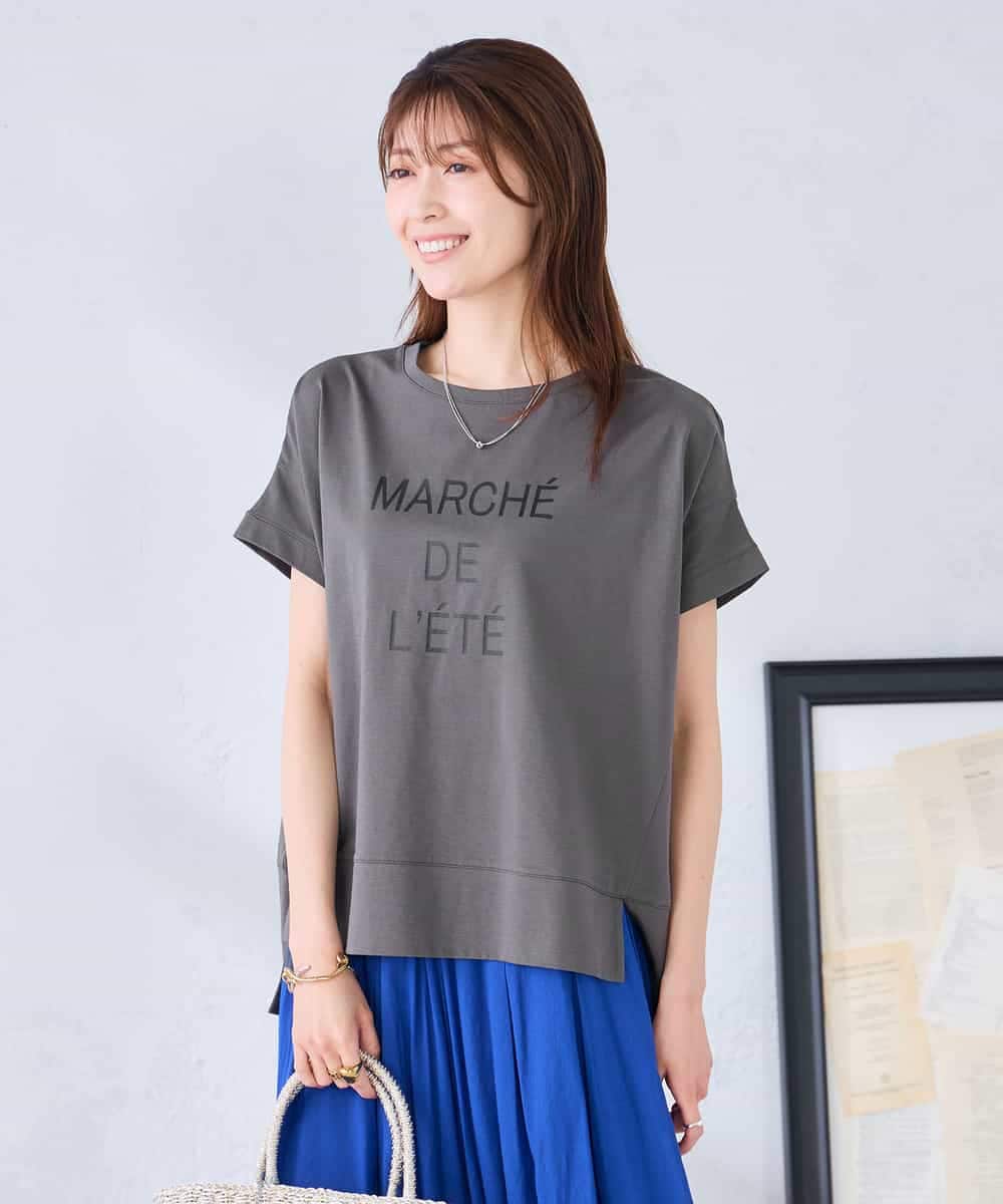 K2KGD39035 a.v.v(アー・ヴェ・ヴェ) ゆるプリントTシャツ ダークグレー（ロゴ）