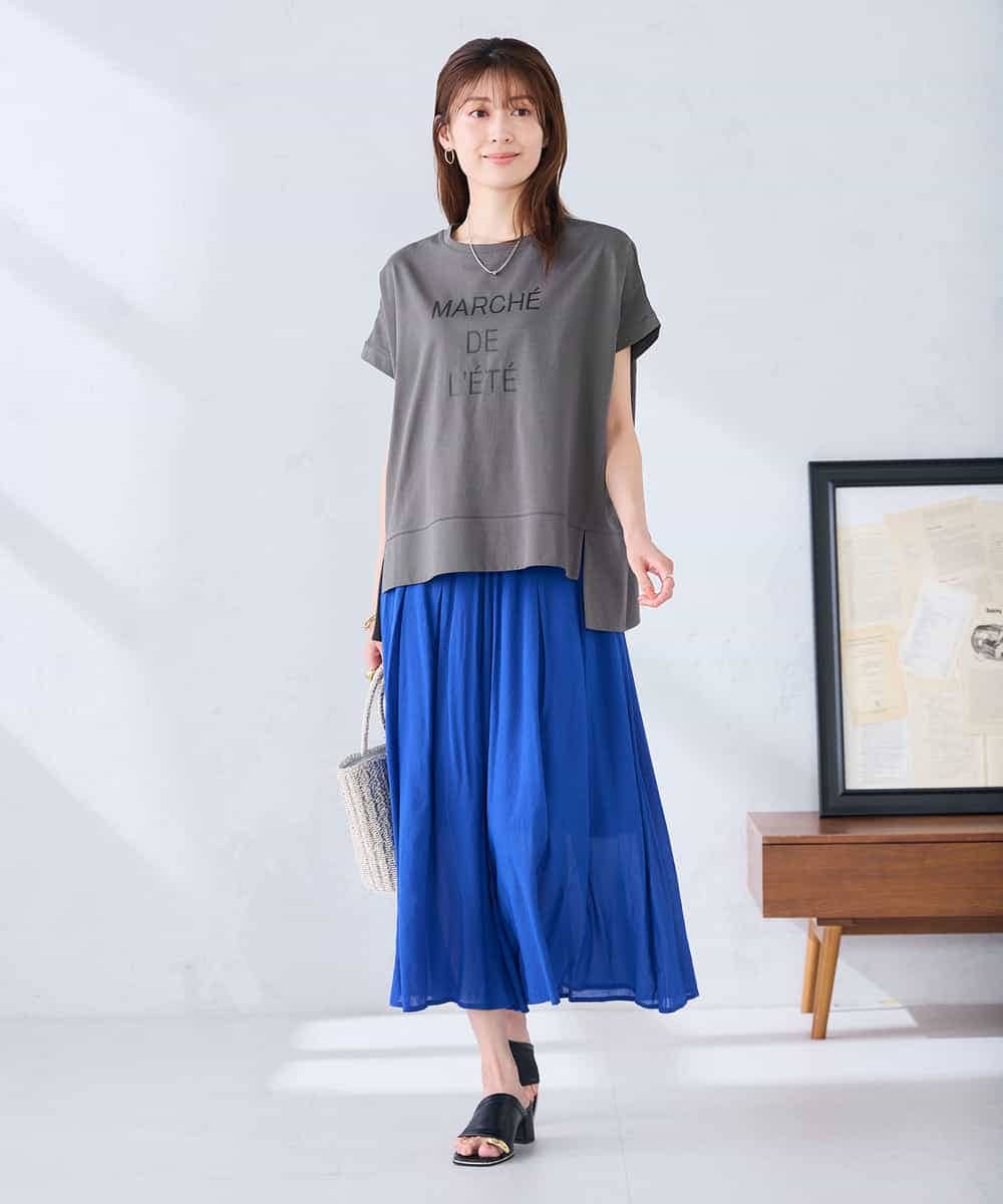 K2KGD39035 a.v.v(アー・ヴェ・ヴェ) ゆるプリントTシャツ ダークグレー（ロゴ）