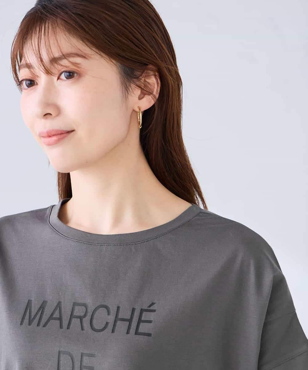 K2KGD39035 a.v.v(アー・ヴェ・ヴェ) ゆるプリントTシャツ ダークグレー（ロゴ）
