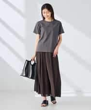 K2KHD54029 a.v.v(アー・ヴェ・ヴェ) 【接触冷感/UVカット/コットン100%】コンパクトロゴTシャツ グレージュ