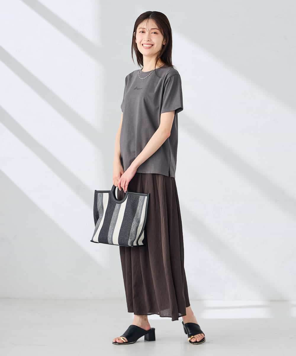 K2KHD54029 a.v.v(アー・ヴェ・ヴェ) 【接触冷感/UVカット/コットン100%】コンパクトロゴTシャツ グレージュ