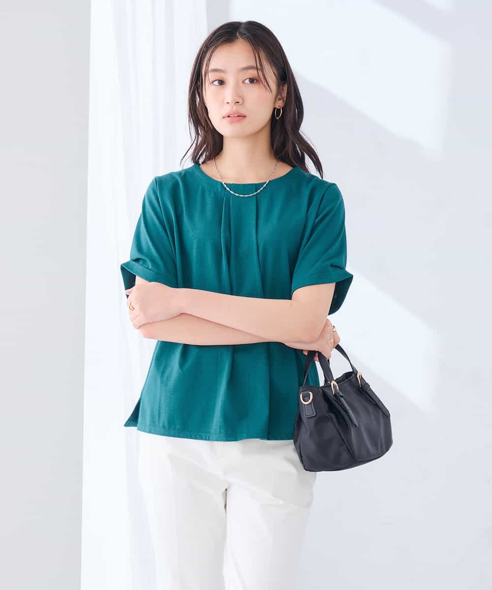 K2KID65039 a.v.v(アー・ヴェ・ヴェ) 【接触冷感/UVカット】ボウタイライクトップス グリーン