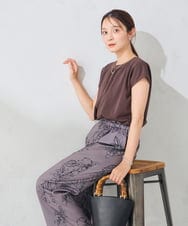 K2KID66035 a.v.v(アー・ヴェ・ヴェ) 【接触冷感/UVカット】ギャザーネックフレンチカットソー コーラル