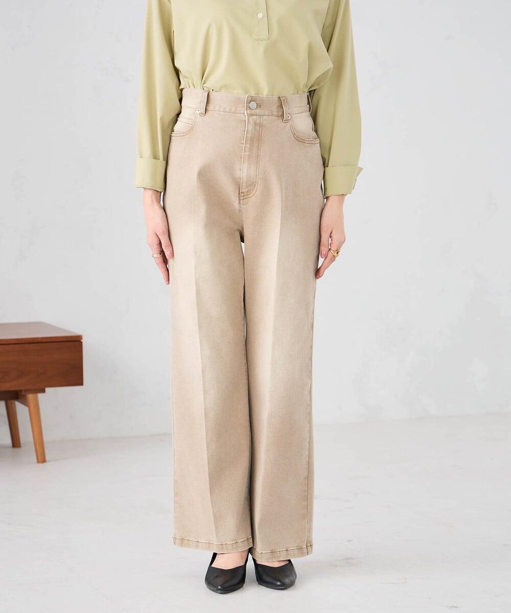 K2LFD27059 a.v.v(アー・ヴェ・ヴェ) ワイドデニムパンツ ベージュ