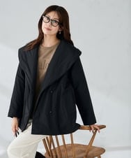K2UKA15139 a.v.v(アー・ヴェ・ヴェ) ショールカラー中綿コート ブラック