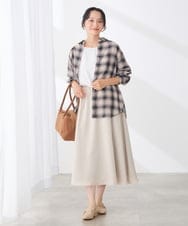 K3HJD04069 a.v.v Elmi(アー・ヴェ・ヴェ) 【低身長サイズ/2WAY】シアーチェックリバーシブルスカート【洗える】 グリーン