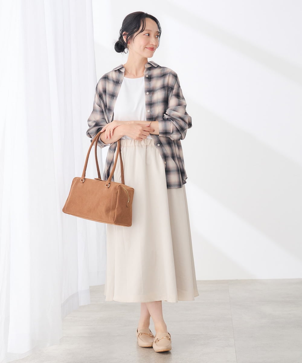 K3HJD04069 a.v.v Elmi(アー・ヴェ・ヴェ) 【低身長サイズ/2WAY】シアーチェックリバーシブルスカート【洗える】 グリーン