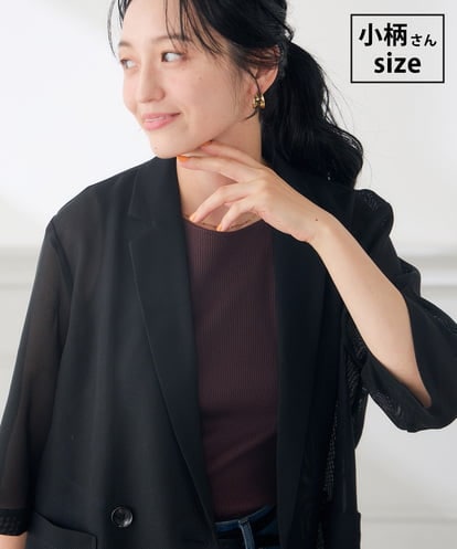 K3JJD40089 a.v.v Elmi 【低身長サイズ】メッシュダブルブレストジャケット