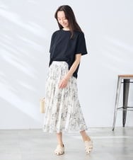 K3KGD30024 a.v.v Elmi(アー・ヴェ・ヴェ) 【低身長サイズ】ロールアップハーフスリーブTシャツ【接触冷感/UVカット/コットン100%】 ライトイエロー