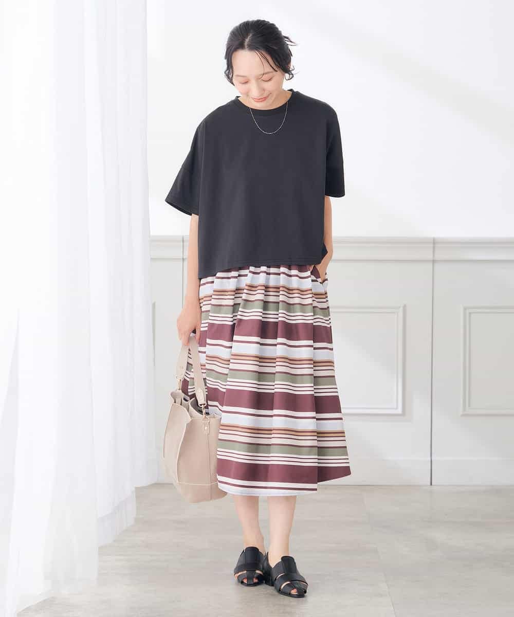 K3KID78044 a.v.v Elmi(アー・ヴェ・ヴェ) 【低身長サイズ】バックシャーリングTシャツ オレンジ