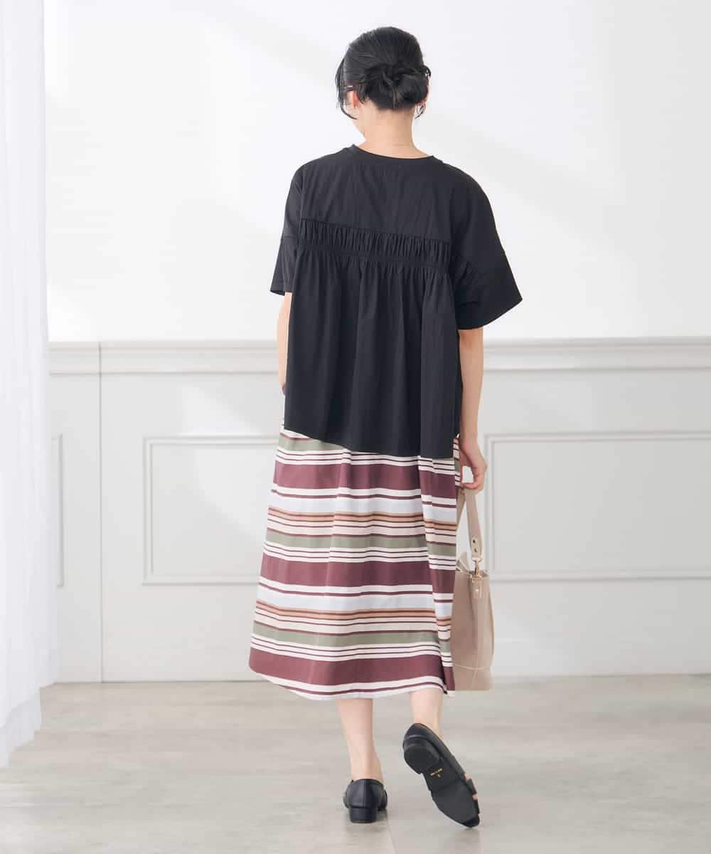 K3KID78044 a.v.v Elmi(アー・ヴェ・ヴェ) 【低身長サイズ】バックシャーリングTシャツ オレンジ