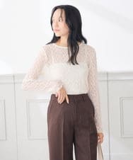 K3KKD04035 a.v.v Elmi(アー・ヴェ・ヴェ) 【低身長サイズ/n.n.days様ご紹介】ストレッチ レース トップス アイボリー