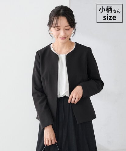 KADCD02099 a.v.v Elmi 【低身長サイズ】ダブルクロスキーネックジャケット【洗える/ストレッチ/セットアップ対応】
