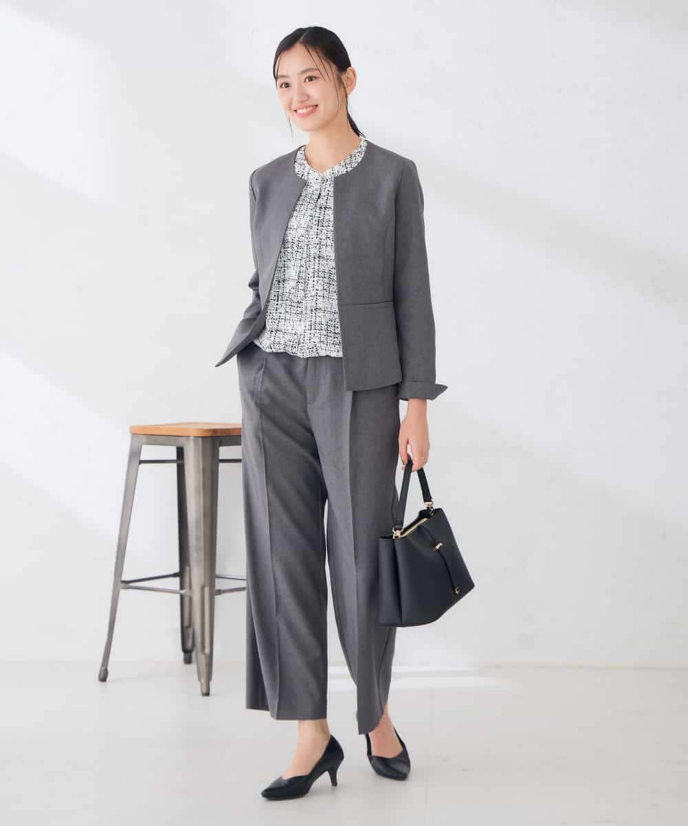 KBBJE01059 a.v.v(アー・ヴェ・ヴェ) 【洗える】 ボウタイブラウス  ホワイト