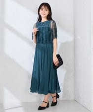 KBETF10159 a.v.v(アー・ヴェ・ヴェ) 【結婚式/お呼ばれに】レースドッキングワンピース グリーン