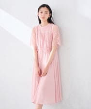 KBETF10159 a.v.v(アー・ヴェ・ヴェ) 【結婚式/お呼ばれに】レースドッキングワンピース ネイビー