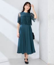 KBETF10159 a.v.v(アー・ヴェ・ヴェ) 【結婚式/お呼ばれに】レースドッキングワンピース ネイビー