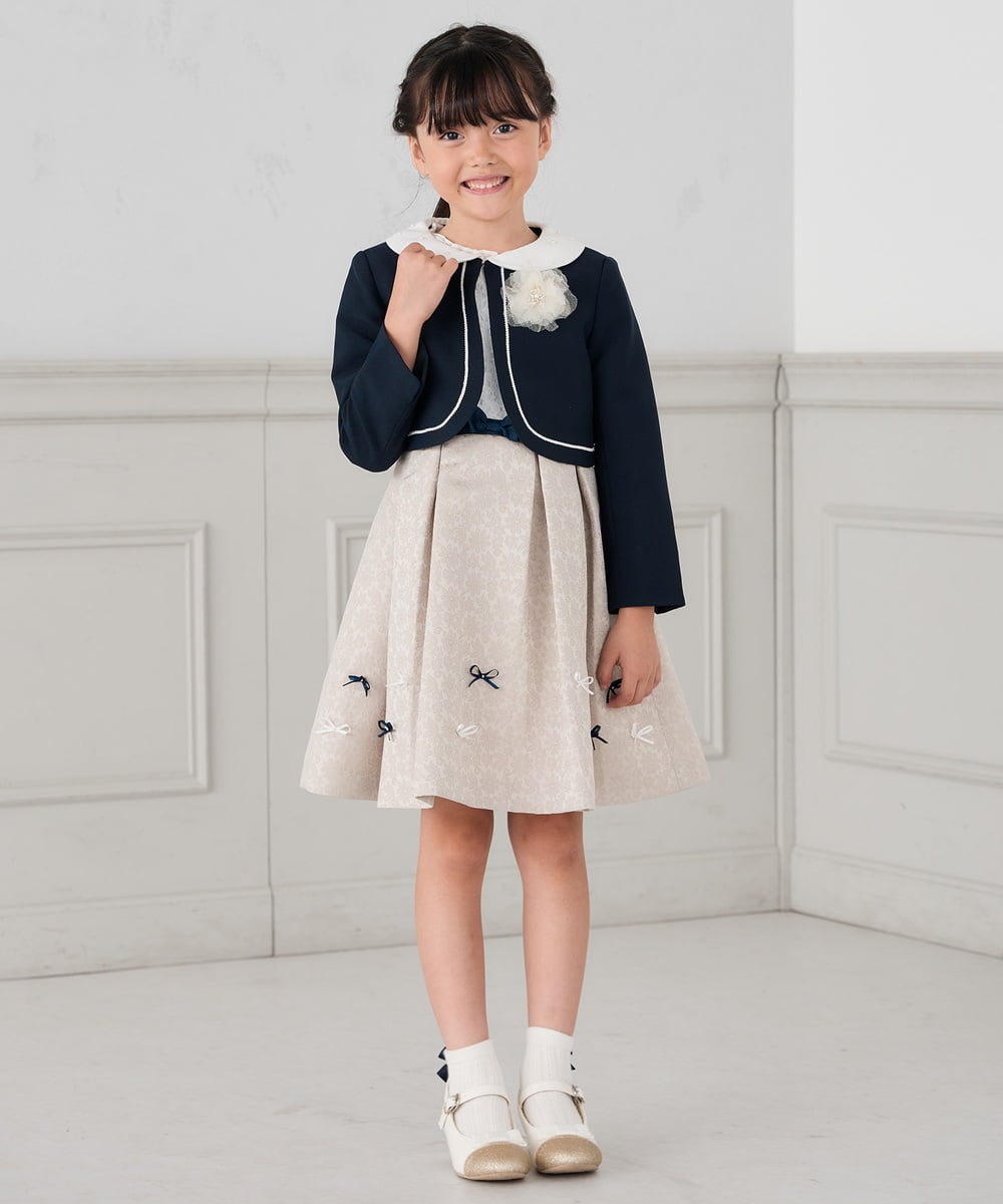 KG2CD02021 a.v.v KIDS(アー・ヴェ・ヴェ) [KIDS]【2026セレモニー】ラメフラワーコサージュ アイボリー