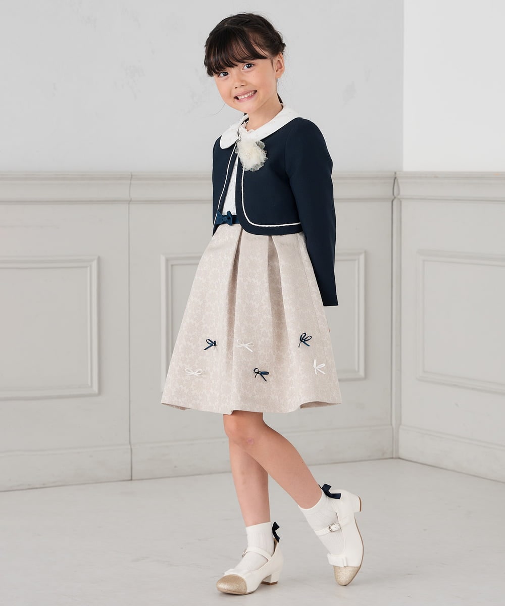 KG2CD02021 a.v.v KIDS(アー・ヴェ・ヴェ) [KIDS]【2026セレモニー】ラメフラワーコサージュ アイボリー