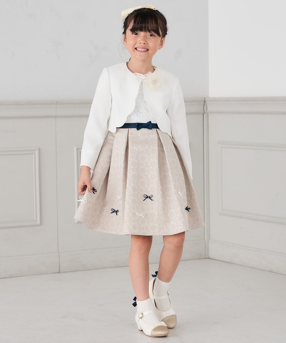 KG2CD02021 a.v.v KIDS(アー・ヴェ・ヴェ) [KIDS]【2026セレモニー】ラメフラワーコサージュ アイボリー