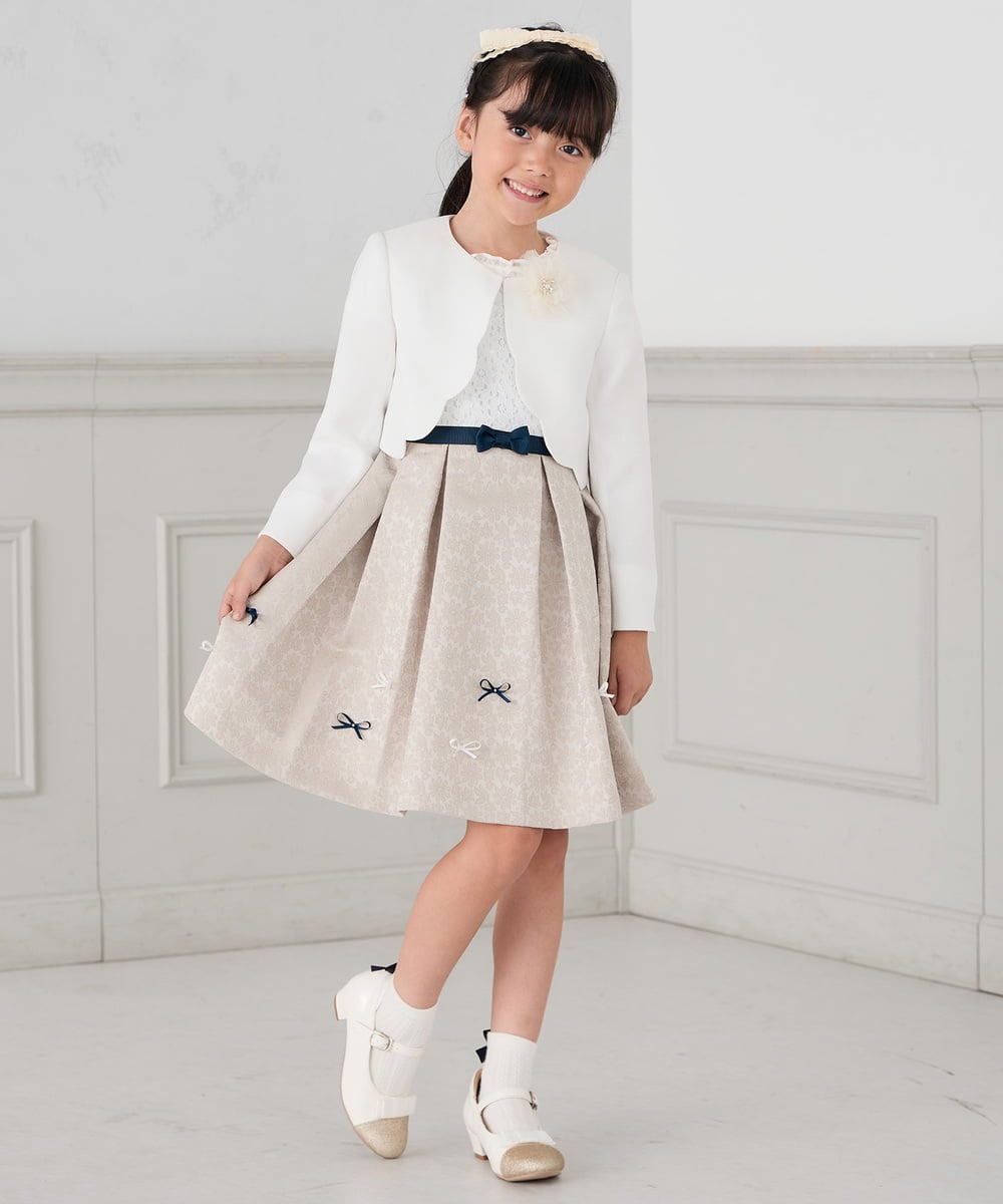 KG2CD02021 a.v.v KIDS(アー・ヴェ・ヴェ) [KIDS]【2026セレモニー】ラメフラワーコサージュ アイボリー