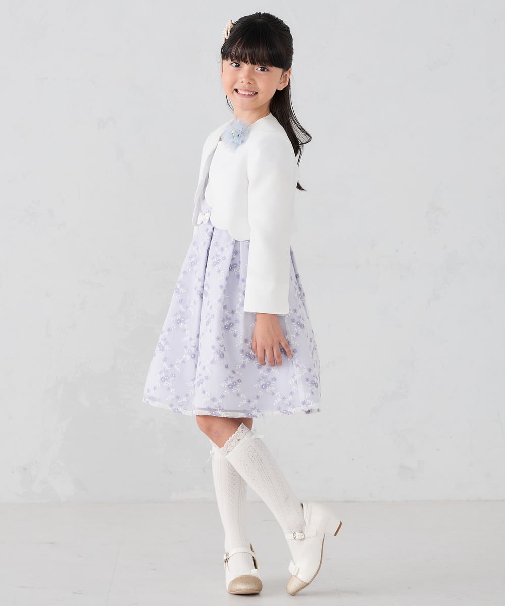 KG2CD02021 a.v.v KIDS(アー・ヴェ・ヴェ) [KIDS]【2026セレモニー】ラメフラワーコサージュ ラベンダー