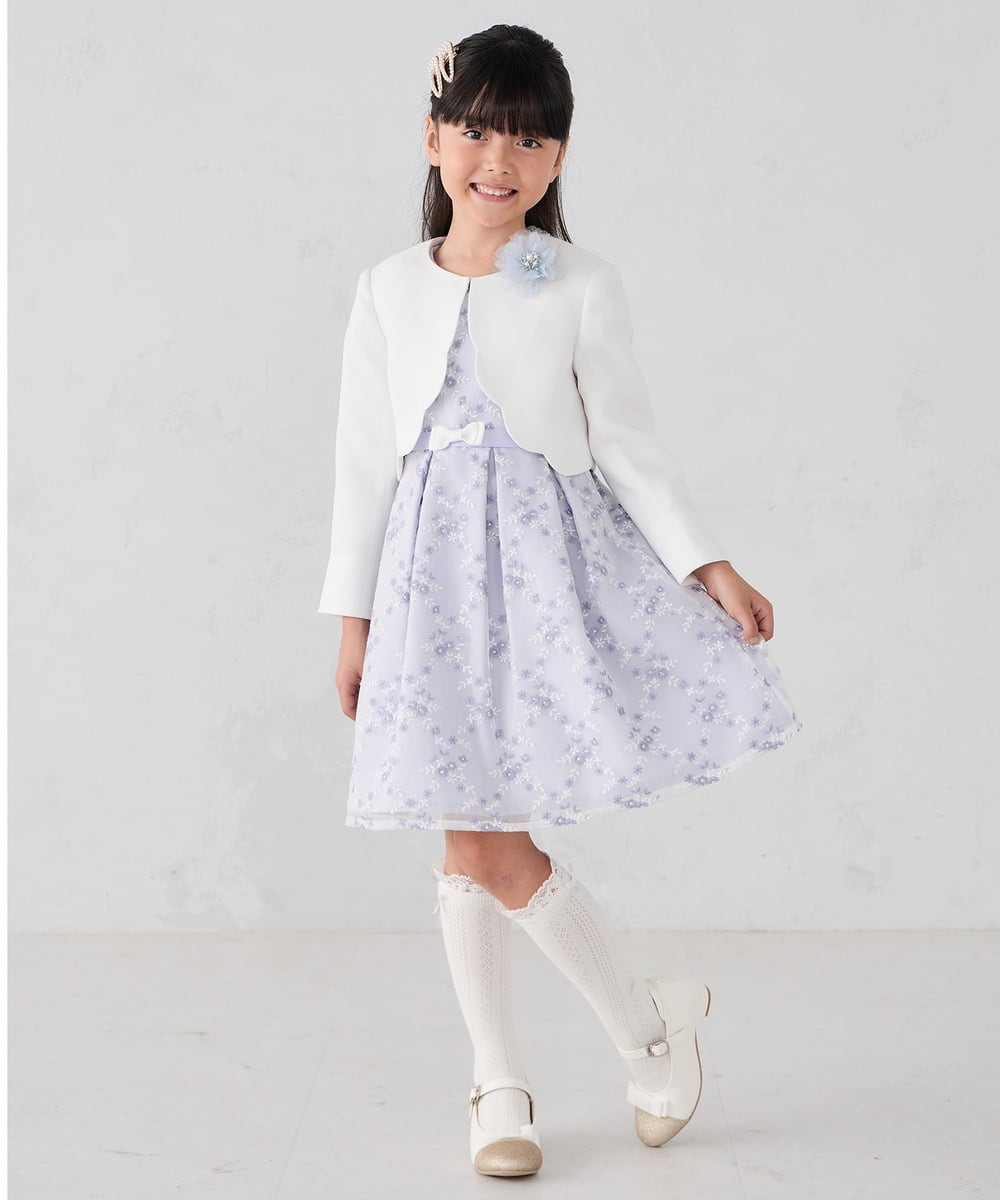KG2CD02021 a.v.v KIDS(アー・ヴェ・ヴェ) [KIDS]【2026セレモニー】ラメフラワーコサージュ ラベンダー