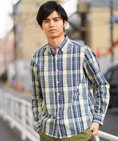KHBEG03049 a.v.v MEN カラーマドラスチェックシャツ