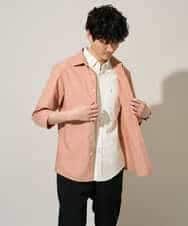 KHBGD30054 a.v.v MEN(アー・ヴェ・ヴェ) 累計15,000枚販売！リネン混シャツ【接触冷感 / 速乾/ストレッチ / イージーケア / 洗濯機で洗える】 オレンジ