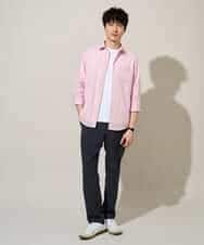 KHBGD30054 a.v.v MEN(アー・ヴェ・ヴェ) 累計15,000枚販売！リネン混シャツ【接触冷感 / 速乾/ストレッチ / イージーケア / 洗濯機で洗える】 ラベンダー