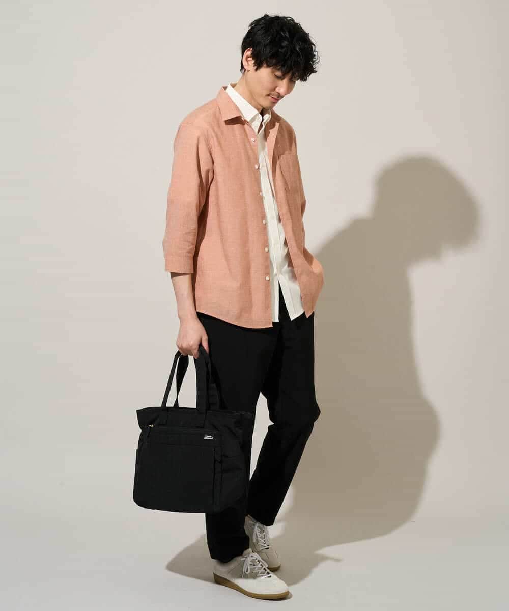 KHBGD30054 a.v.v MEN(アー・ヴェ・ヴェ) 累計15,000枚販売！リネン混シャツ【接触冷感 / 速乾/ストレッチ / イージーケア / 洗濯機で洗える】 ラベンダー