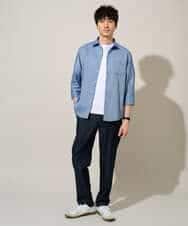 KHBGD30054 a.v.v MEN(アー・ヴェ・ヴェ) 累計15,000枚販売！リネン混シャツ【接触冷感 / 速乾/ストレッチ / イージーケア / 洗濯機で洗える】 ラベンダー