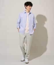 KHBGD30054 a.v.v MEN(アー・ヴェ・ヴェ) 累計15,000枚販売！リネン混シャツ【接触冷感 / 速乾/ストレッチ / イージーケア / 洗濯機で洗える】 ラベンダー